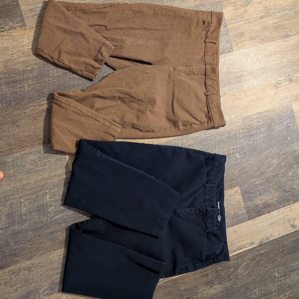 Old Navy Brown Checkered Pixie Skinny Pants